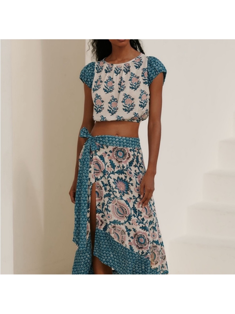 NWT Anthropologie Celandine Wrap Midi Skirt Size L